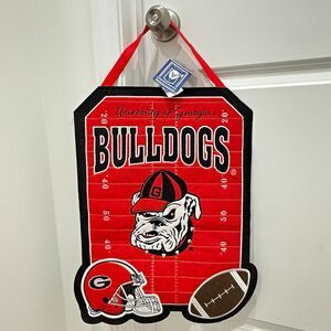 University of Georgia Bulldogs UGA Football Door Hanging Decor Evergreen 20x15.5